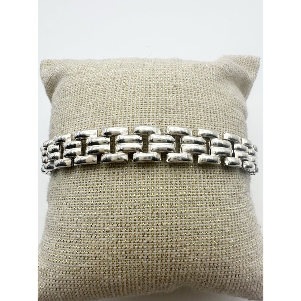 925 Sterling Silver 8mm Panther Link Chain Bracelet 7.5”